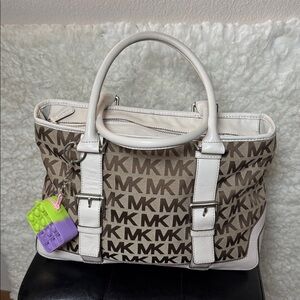 Michael Kors Brown and Cream Logo Tote